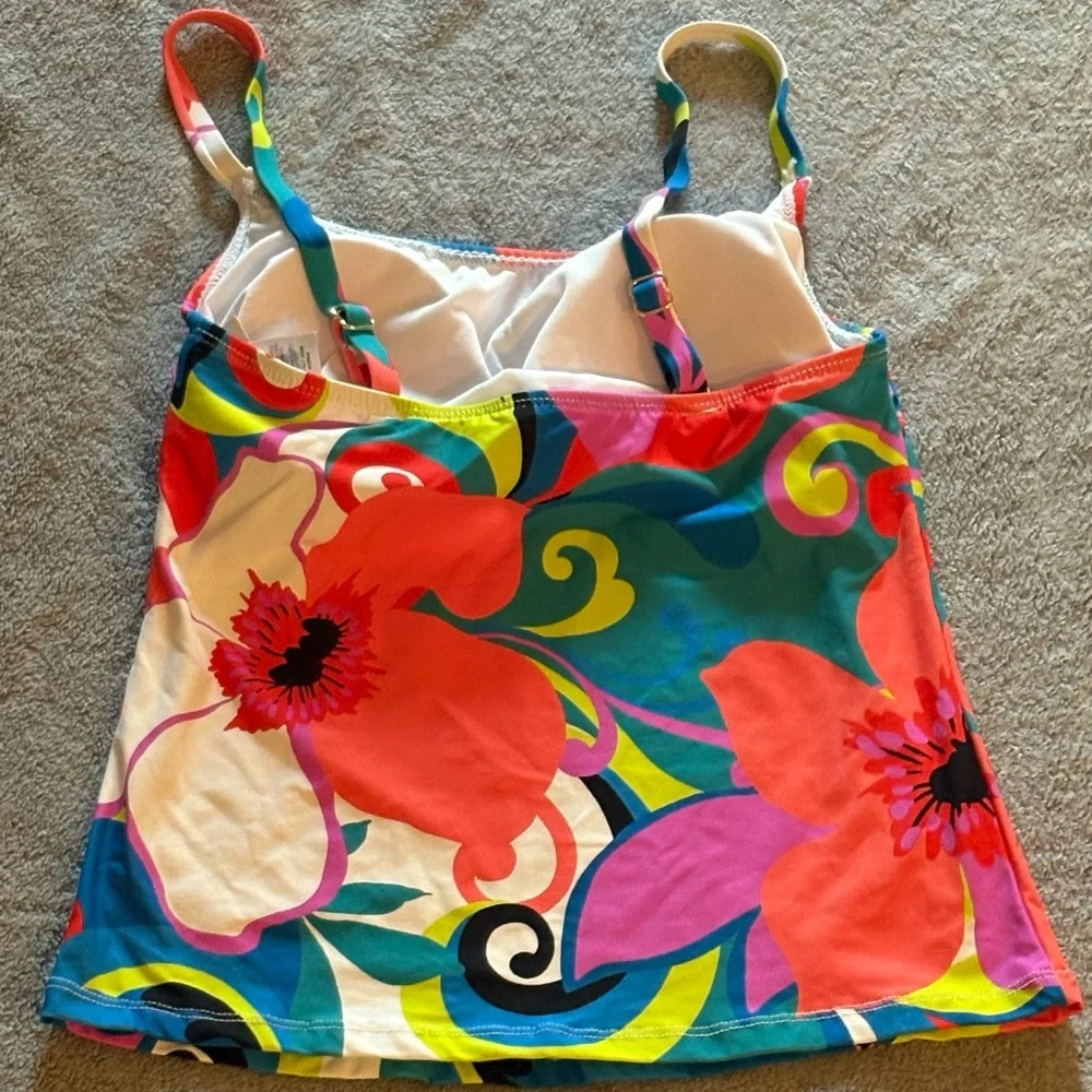 NWT Mynah Aruba Sky Tankini Top XS Floral Colorful - Picture 5 of 9